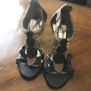 Sexy stiletto beaded open toe sandals